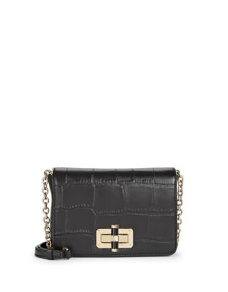 Diane Von Furstenberg Bellini Crocodile Mini Crossbody Bag - BLACK