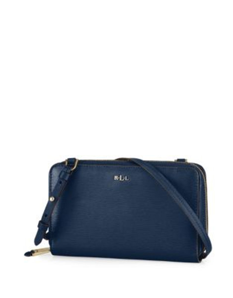 Lauren Ralph Lauren Tate Leather Tech Crossbody - NAVY