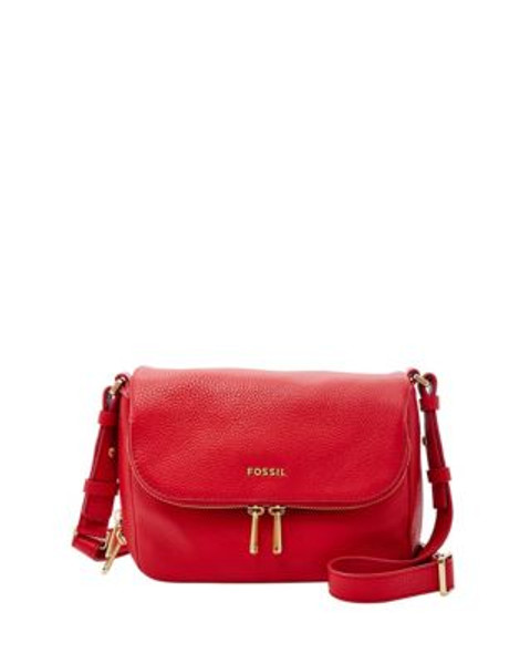 Fossil Preston Leather Flap Bag - RED