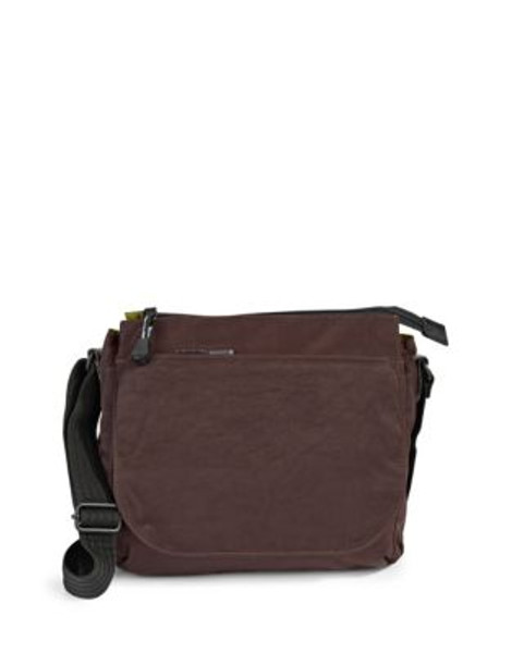 Derek Alexander Nylon Top Zip Crossbody Bag - BROWN