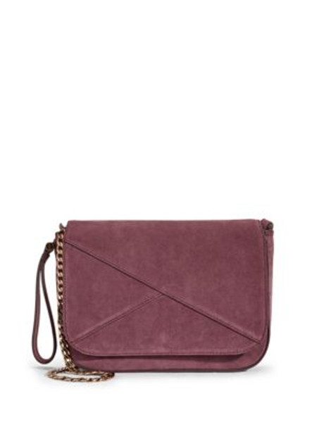 Kenneth Cole Suede Wristlet Crossbody Bag - BORDEAUX