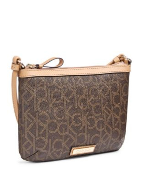 Calvin Klein Monogram Crossbody Bag - BROWN/KHAKI