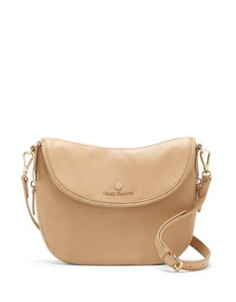 Vince Camuto Rizo Foldover Leather Crossbody - NUDE