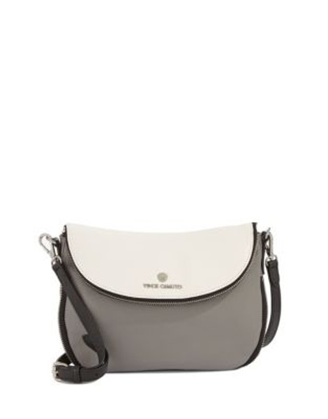 Vince Camuto Rizo Foldover Leather Crossbody - GREY