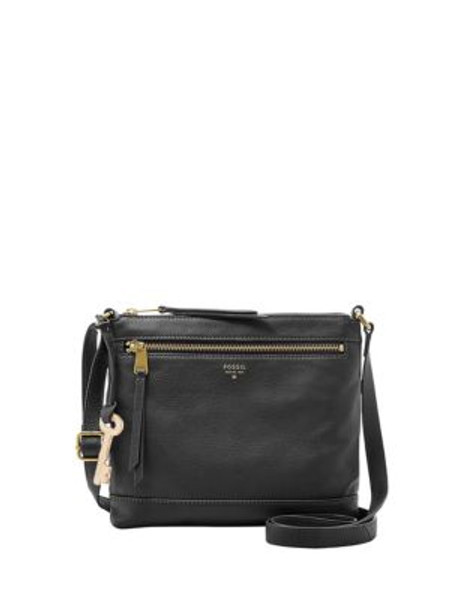 Fossil Small Leather Crossbody Bag - BLACK