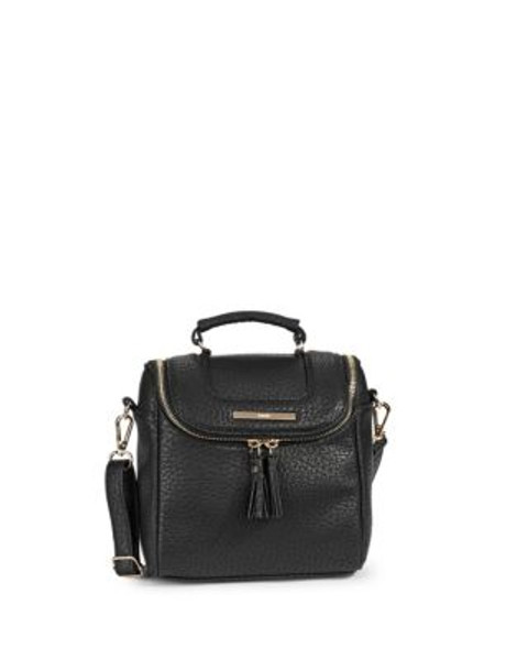 Kensie Fall in Line Pebbled Crossbody Bag - BLACK