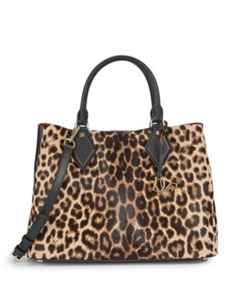 Diane Von Furstenberg Convertible Calf Hair Carryall Bag - LEOPARD