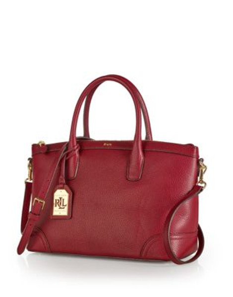 Lauren Ralph Lauren Fairfield Leather Satchel - RED