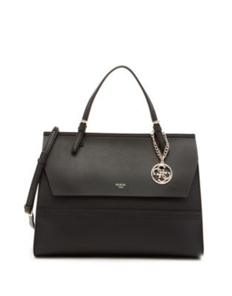 Guess Ashling Handle Flap Tote - BLACK