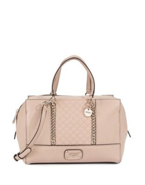 Guess Latisha Quilted Satchel - ALMOND