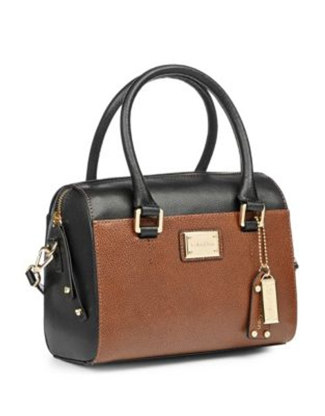 Calvin Klein Claudia Two Tone Satchel - BROWN