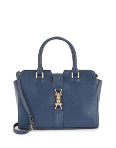 Calvin Klein Hanna Birch-Look Leather Satchel - NAVY