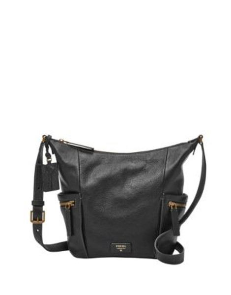 Fossil Leather Emmerson Small Hobo Bag - BLACK