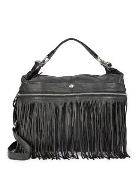 Tyoulip Sisters Fringes Lamb Leather Hobo - BLACK