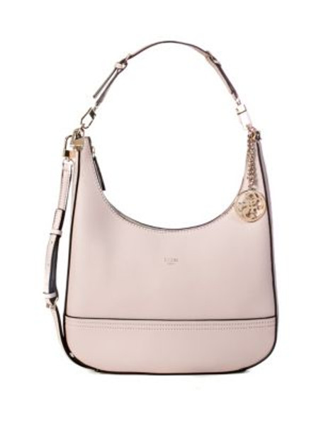 Guess Faux Leather Crossbody Hobo - NUDE