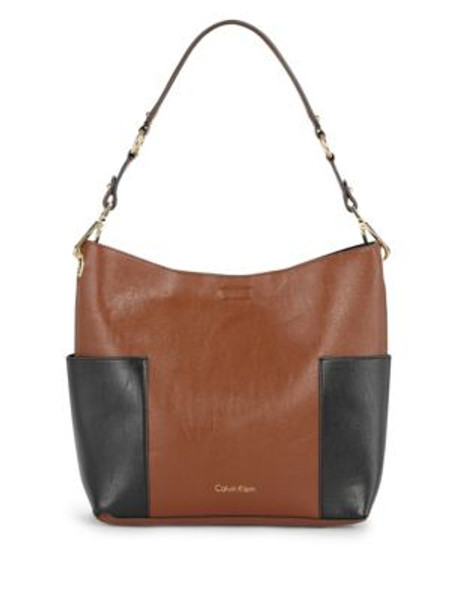 Calvin Klein Colourblocked Reversible Hobo - BROWN/BLACK