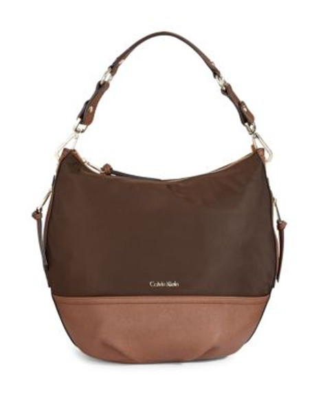 Calvin Klein Florence Nylon Hobo Bag - CHOCOLATE