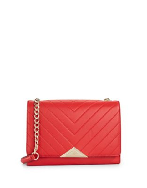 Karl Lagerfeld Chevron Quilted Leather Bag - ROUGE