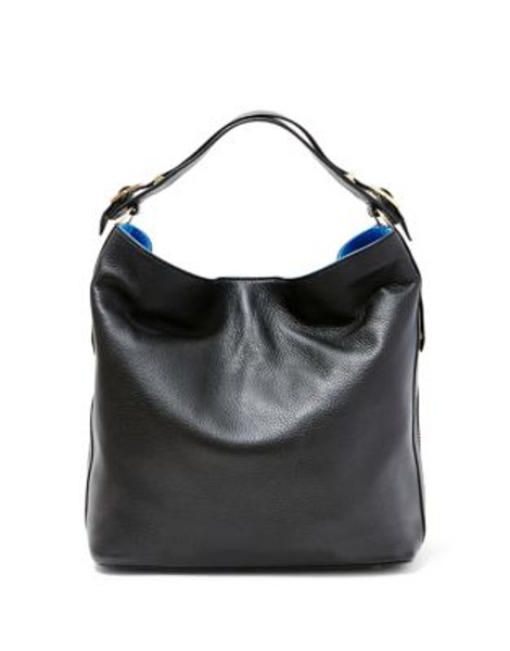 B Brian Atwood Colette Leather Bag - BLACK/COBALT