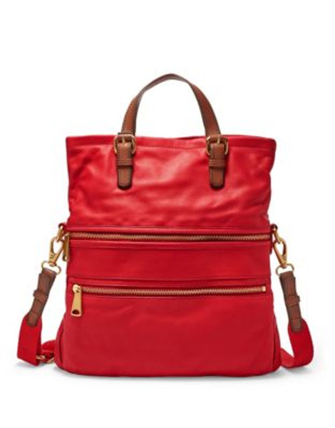 Fossil Explorer Foldover Tote - RED