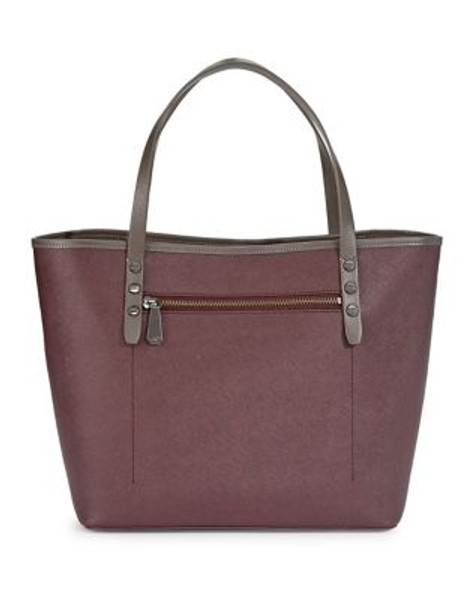 Kenneth Cole Dover Street Saffiano Leather Tote - BRICK/CHARCOAL