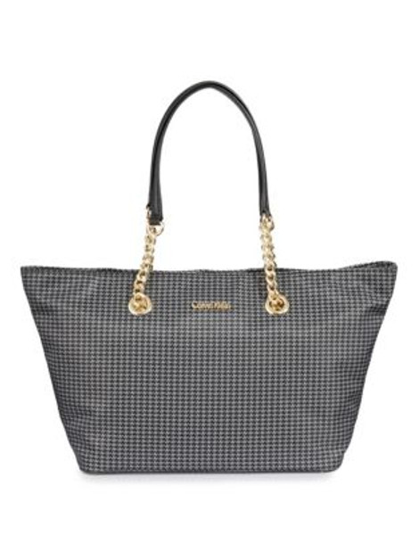 Calvin Klein Polka Dot Nylon Tote - HOUNDSTOOTH