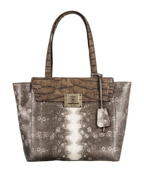 Guess Angela Embossed Tote Bag - GREEN