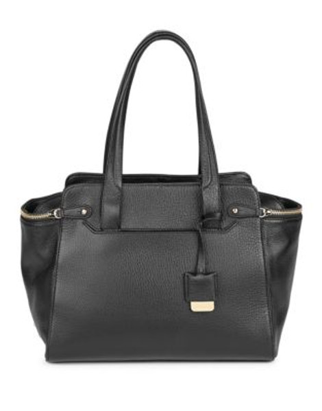 Kenneth Cole Kenmore Pebbled Leather Tote Bag - BLACK