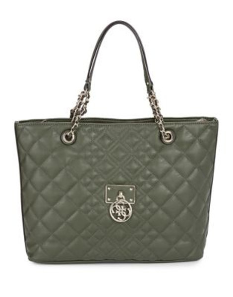 Guess Aliza Quilted Tote Bag - MILITARY