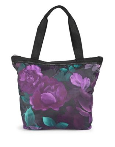 Lesportsac Hailey Printed Tote Bag - PURPLE FLOWER