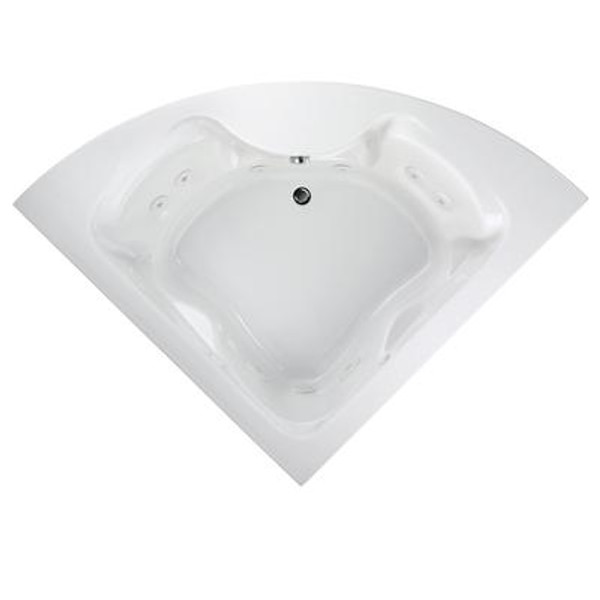 Lifetime Cadet 5 feet Corner EverClean Whirlpool with Center Drain in White