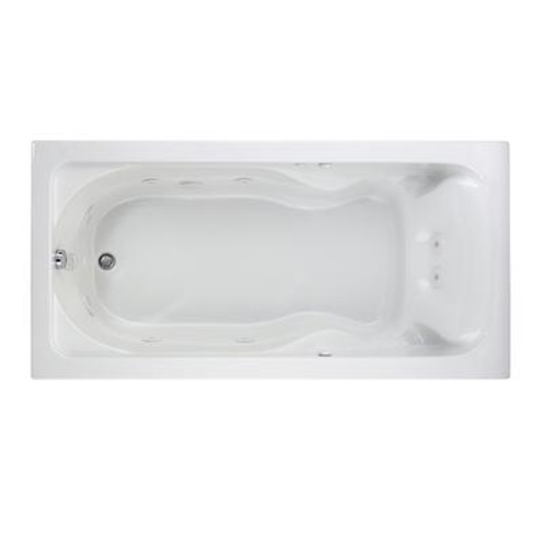 Cadet 6 feet Whirlpool Tub with Reversible Drain in White