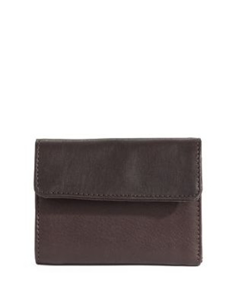 Derek Alexander Leather Tri-Fold Card Holder - BROWN