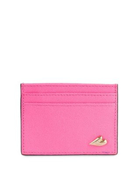 Diane Von Furstenberg Tuxedo Leather Card Case - SHOCKING PINK