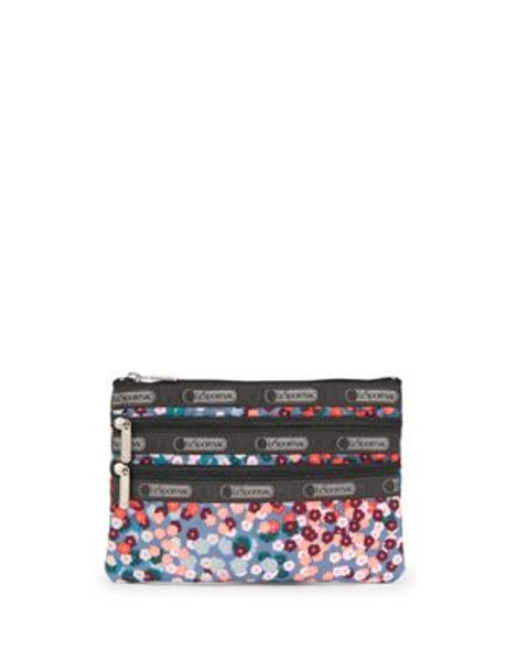 Lesportsac Triple Zip Cosmetics Pouch - PINK MULTI