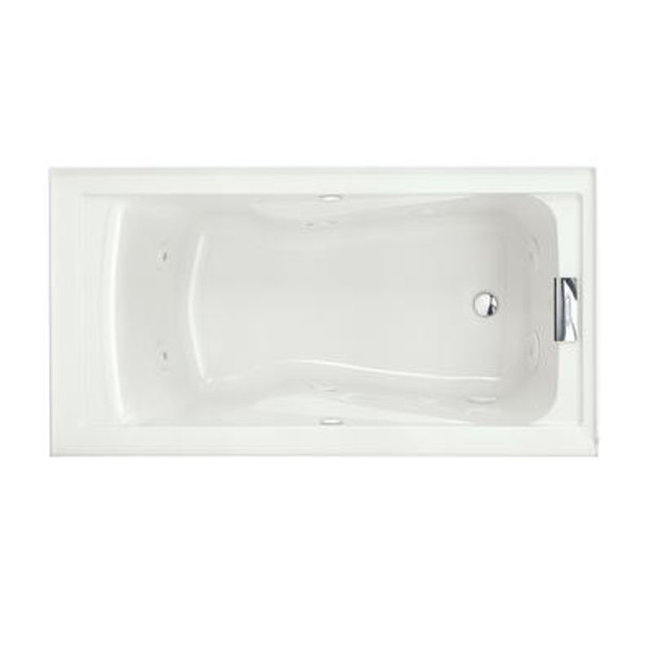 Evolution 5 feet Whirlpool Tub with EverClean with Right-Hand Drain in White