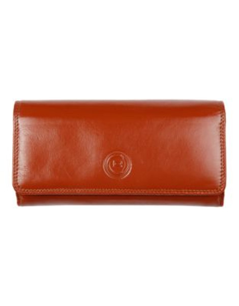 Club Rochelier Traditional Clutch With Removable Checkbook Flap - COGNAC