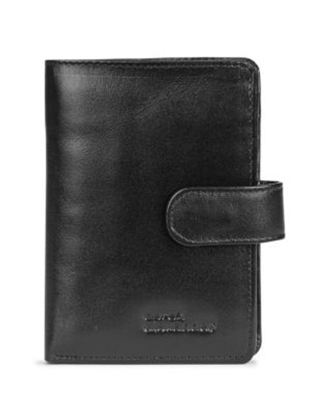 Derek Alexander Three-Part Leather Wallet - BLACK