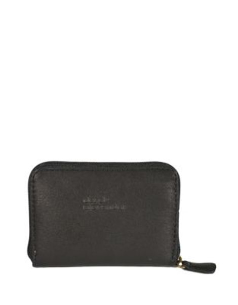 Derek Alexander Leather Accordion Zip Wallet - BLACK