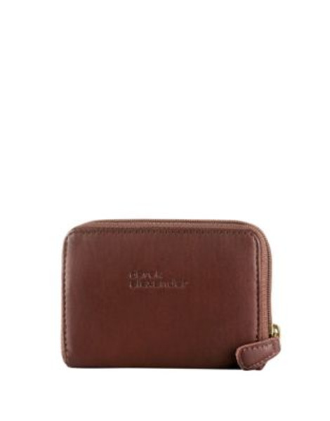 Derek Alexander Leather Accordion Zip Wallet - BROWN