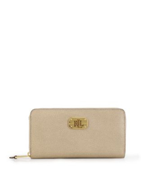 Lauren Ralph Lauren Leather Zip Wallet - STONE