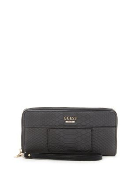 Guess Milo Python Large Zip Around Wallet - BLACK