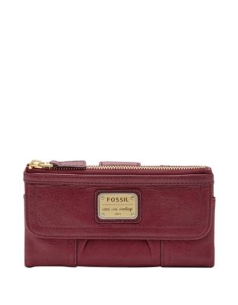 Fossil Emory Leather Clutch - MAROON