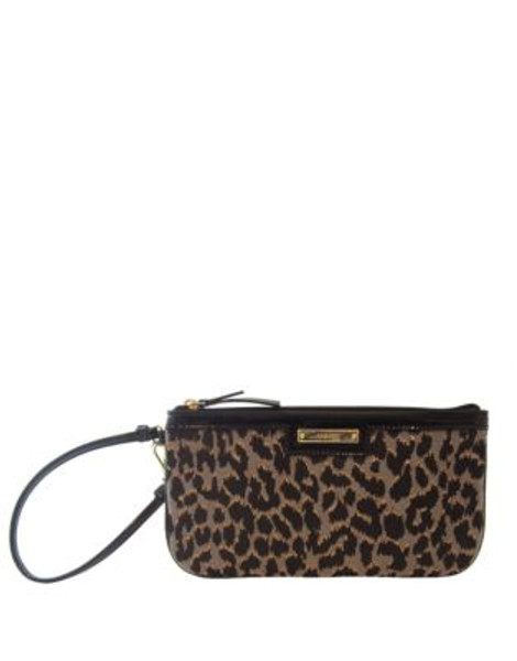 Nine West Leopard Print Wallet Wristlet - BLACK MULTI CHEETAH