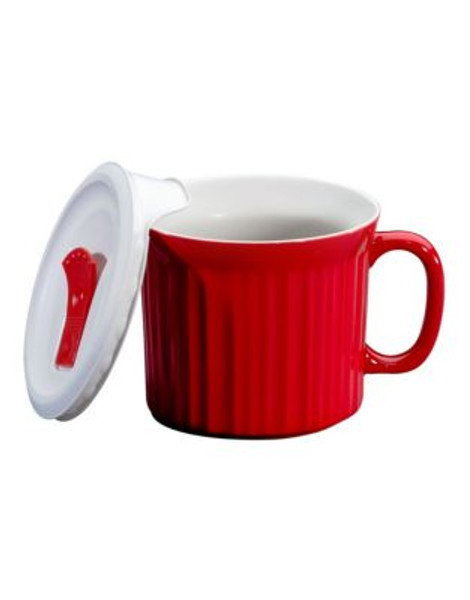 Corningware Colours Pop Ins 20 Ounce Mug with Lid in Tomato - RED