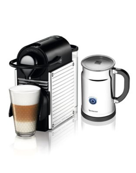 Nespresso Pixie Steel Espresso Maker with Aeroccino - SILVER