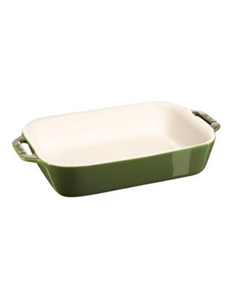 Staub One Quart Ceramic Rectangular Dish - GREEN