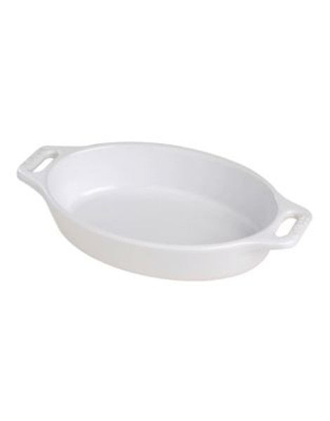 Staub One Quart Ceramic Oval Dish - WHITE