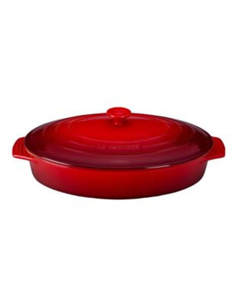 Le Creuset Oval Casserole with Lid - CHERRY
