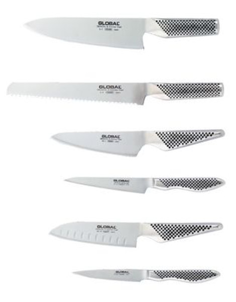 Global Knife Set and Block - SILVER - 6